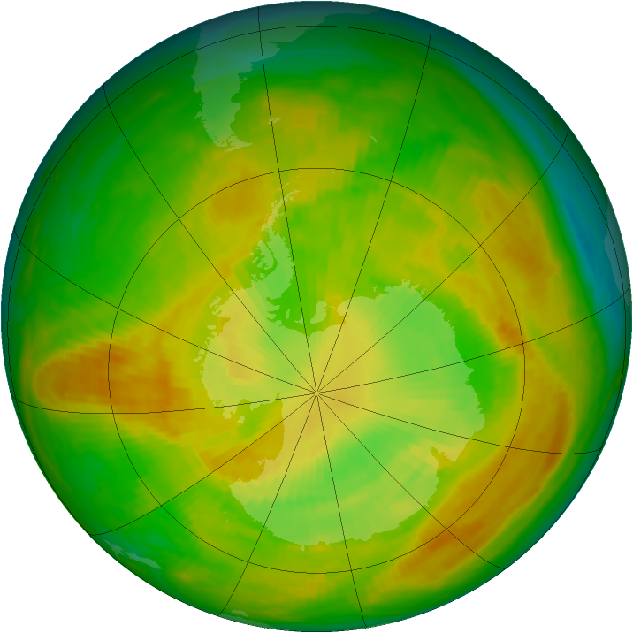 Antarctic ozone map for 28 November 1979